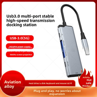 7in1 Type C Hub with LED Indicator 4K60Hz H DMI2.0 USB-C 3.0 100W PD Charging, SD TF 3.0 Card Reader Laptop Applicable