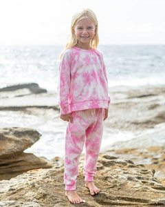 2 Piece Kids Custom Sweat Suit <b>Tie</b> <b>Dye</b> Crew Neck Jogger <b>Set</b> - Product Image 1