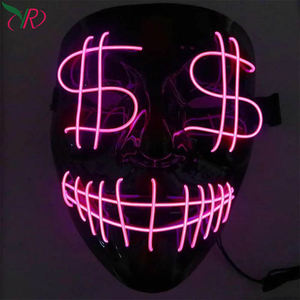 Máscara de Ojos con Luz Fría LED, Diseño de Dólar Estadounidense, Creativa para Bodas y Fiestas, Máscara de Fantasma con Boca Abierta, Máscara Luminosa para Halloween <span class=keywords><strong>2021</strong></span> - Product Image 5
