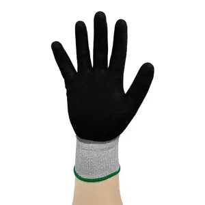 Double Dipped Motorcycle Gloves Nitrile Latex Coated Seamless Knitting Waterproof Work Safety Gloves Cut Level 5