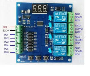 Módulo de relé de retardo de señal programable multicanal, interruptor de cuatro canales, placa de circuito PLC de 24V, nuevo y original