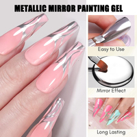 Doublure en métal doré argenté miroir de haute qualité Collection de vernis à ongles en gel métallique Marque unique OEM/ODM personnalisée privée gratuite