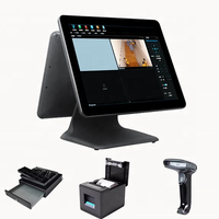 Terminal de caisse tactile tout-en-un pour commerce de détail, 15 pouces, 8 Go + 128 Go, couleur personnalisable pour solution de point de vente