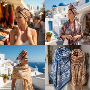 Foulard Triangolare in Seta 60x135Cm, Bandana Multifunzionale, Accessorio di Moda - Product Image 3