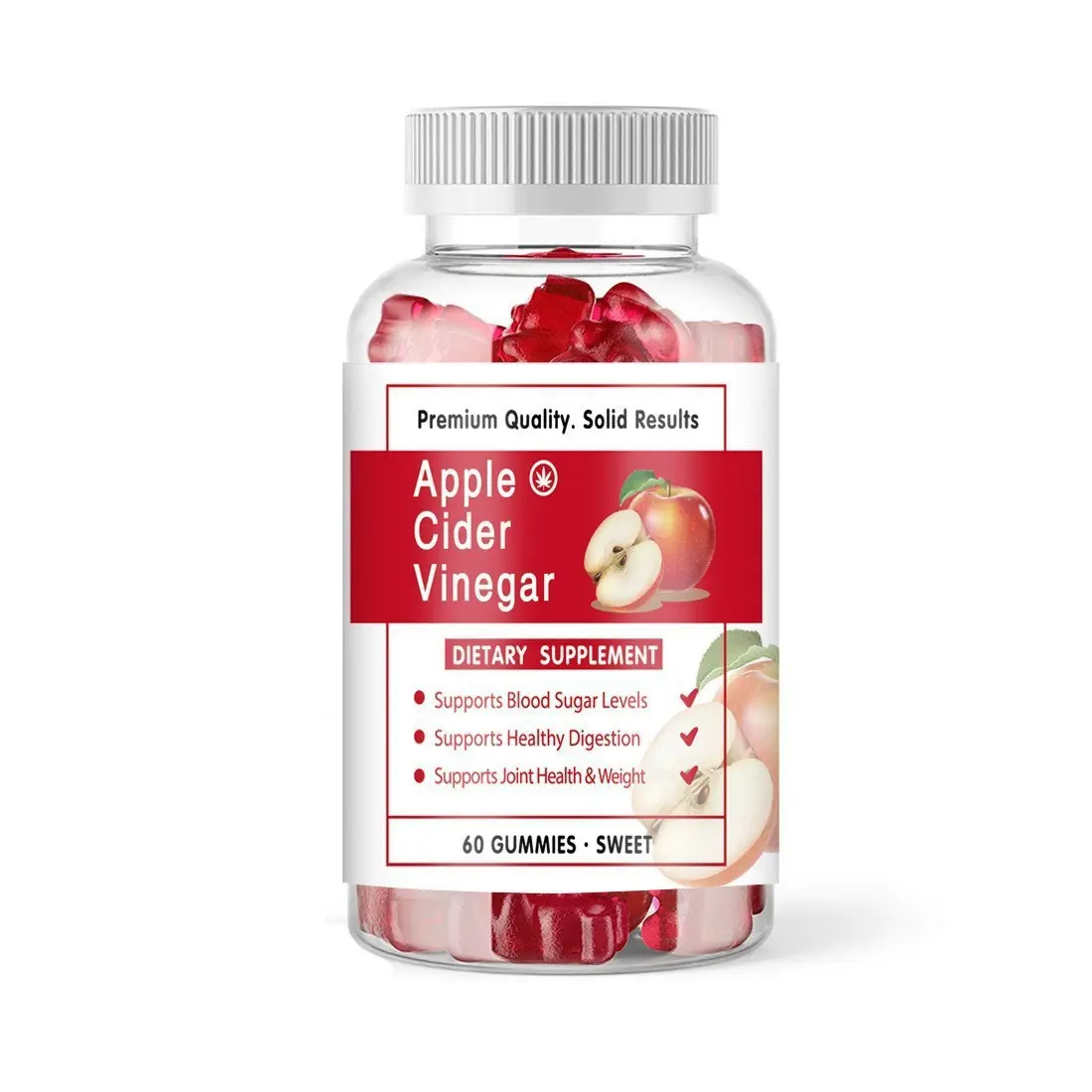 Wholesale OEM Private Label Sugar Free Apple Cider Vinegar Gummies With The Mother 1000mg
