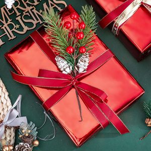 Red Metallized Gift <b>Wrapping</b> <b>Paper</b> Double-Sided Eco-Friendly Art <b>Paper</b> for Holiday Packaging - Product Image 2