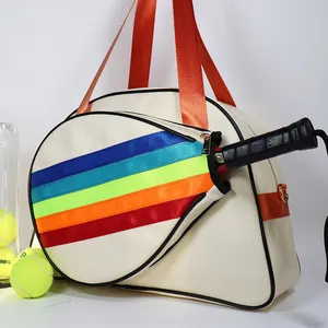 Customized PU Leather Padel Racket Tote Bag Fashion Lady Sports Hand Bag Padel Racquet Bags