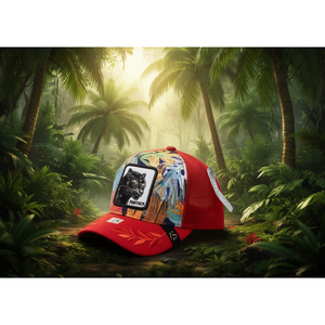 Gorra Trucker Panther Roja de Malla Ajustable Unisex Estilo Urbano Primavera Verano Casual con Panel Frontal Bordado de 6 Paneles - Product Image 2