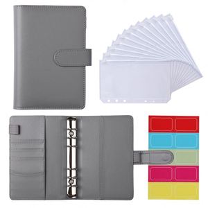 Classeur en cuir PU FX A6 avec enveloppes zippées, style magnétique, reliure à feuilles mobiles, option de couture - Product Image 1