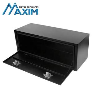 Boîte à outils robuste en acier noir pour le dessous de caisse de camion |   Coffre de rangement étanche avec serrure en T - Product Image 2