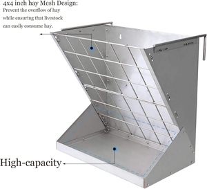Mangeoire à Chèvre et à Mouton en Acier Inoxydable de Haute Qualité Grande Capacité Grain et Foin 2 en 1 Mangeoire à Cheval - Product Image 2