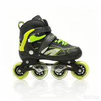 Superbes patins à roulettes d'extérieur vert herbe avec 4 roues en PU pour une protection intégrale et une sécurité accrue lors de la patinage