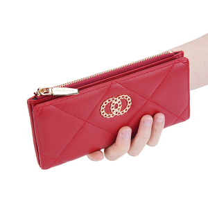 Long Style PU Leather Zip Closure <b>Wallet</b> | 8 Card Slots + Coin Pocket Lightweight <b>Metal</b> Zipper Crossbody (Mature Promotional - Product Image 1