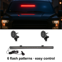 Trontech 11,2x2,8x1cm Nouvelle barre lumineuse de signalisation d'urgence pour voiture et camion, 48 LED 12V - Avertisseur de circulation, lumières de sécurité et de danger