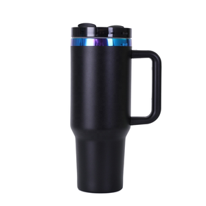 Ingrosso Custom 40oz arcobaleno placcato in acciaio inox doppia parete Tumbler isolato viaggio Laser tazze con manico e coperchio paglia - Product Image 1