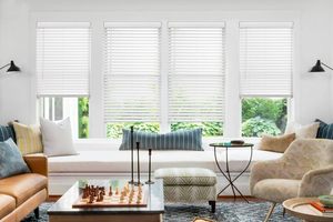American Popular Built-In Faux Wood Venetian Blinds Cordless 2 Inch Waterproof Automatic - Product Image 4