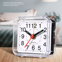 Réveil numérique minimaliste carré de 6 cm (2,3 pouces) en plastique, mini, analogique, à quartz, pour garçons et filles