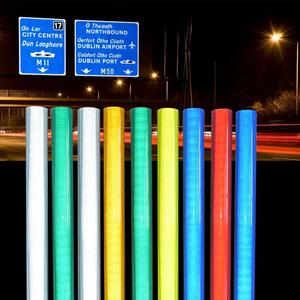 Hoja de vinilo reflectante de alto grado, película transparente retrorreflectante de grado de diamante, señales de tráfico certificadas por el EN12899-1 1-3 - Product Image 6