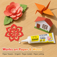 Colle blanche Zhanlida TJooo 50m pour bricolage, fleurs en papier, origami, modèles en papier, adhésif écologique à séchage rapide, colle blanche en latex
