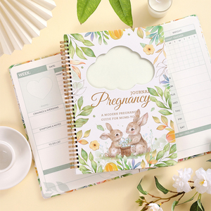 96 fogli di riviste di gravidanza di grandi dimensioni Planner per foto ecografiche di mamme inseriscono un bellissimo libro ricordo per monitorare la <span class=keywords><strong>crescita</strong></span> del bambino - Product Image 3