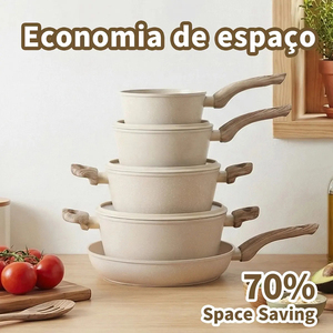 High Quality Pot Pan <b>Silicone</b> Glass Lids Soft Touch Handle Non Stick 14 Piece Forged Aluminium Ceramic Cookware Set - Product Image 6
