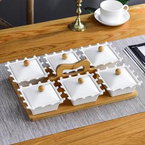 Cuencos de porcelana con tapa, tazones de cerámica con base de Bambú - Product Image 2