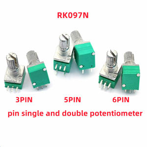 Potentiomètres et interrupteurs industriels RK097 RK097N 3PIN 5PIN 6PIN Potentiomètre B1K 5K/10K/20K/50K/100K 500K Longueur 15MM RK097 - Product Image 2