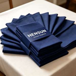 Serviettes de table réutilisables carrées imprimées absorbantes lavables durables 100% coton modernes avec logo personnalisé collection hôtel style ferme - Product Image 3