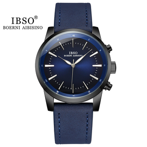 Montre à quartz pour homme <span class=keywords><strong>IBSO</strong></span> 5 mm ultra-fine, bracelet en cuir, montre à quartz pour homme, montre-bracelet, cadeau d'anniversaire - Product Image 5