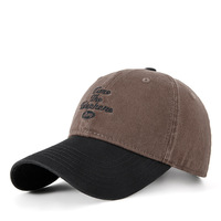 2025 Danona modelo 41 Unisex Retro lavado Duckbill 6 paneles gorra de béisbol 100% malla de algodón bordado 3D nuevo bloque de Color Patchwork
