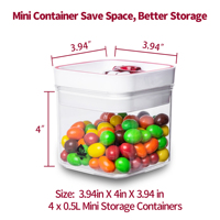 Ensemble de 4 récipients hermétiques pour le stockage des aliments avec couvercles Conteneurs de stockage des aliments réutilisables pour le congélateur