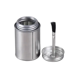 118ml /4 oz tin can for canning pvc solvent cement with dauber or brush in screw top glue tinplate can manufacturer