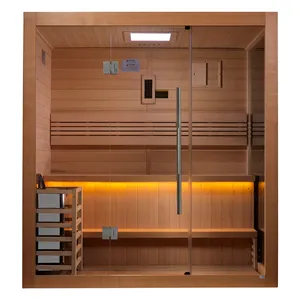Luxury 2-3 Person Red Cedar Room With Chromotherapy <b>Lighting</b>, Audio, Indoor/Outdoor for Home Wellness - Product Image 4