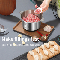 Hachoir à légumes 2L 3L, mini robot culinaire électrique multifonction professionnel en acier inoxydable pour la cuisine