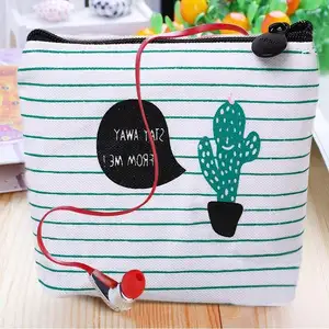 Canvas Portemonnee, vrouwen Leuke Cactus Canvas Verandering Contant Tas Kleine Portemonnee Portemonnee