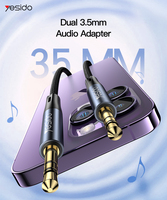 YAU39 Yesido 1 metro Nylon trenzado 3,5 Mm a 3,5 Mm Jack Plug Altavoces Conexión Aux Auxiliar Cable de audio