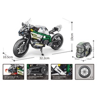 Ensemble de blocs de construction de moto de luxe à simulation réaliste, 536 pièces, plastique ABS, SAMLOK, modèle d'assemblage unisexe, jouet à l'échelle 1:36