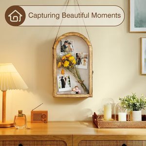 Cornice per foto <span class=keywords><strong>Vintage</strong></span> in legno grande scatola per ombre a muro di colore bruciato per esposizione domestica souvenir foto fiori secchi scatole Commemorative - Product Image 4