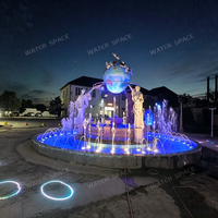 Fuente Danzante Inteligente Programable con LED RGB y Cascada de Agua Seca Personalizada para Centros Comerciales, Parques y Paisajismo