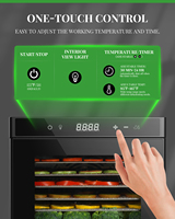 Voedsel-Dehydrator Machine 8 Roestvrijstalen Trays 700W Dehydrator Voor Vlees 24 Uur Timer Fruitdroger
