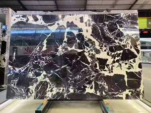 काले और सफेद मिलान के साथ हार्ड बबली काले प्राकृतिक संगमरमर - Product Image 2