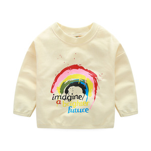 Los Más Vendidos de Alibaba, <span class=keywords><strong>Camisetas</strong></span> de Primavera para Niñas, 100% Algodón, Nuevos Diseños Estampados a la Moda - Product Image 2