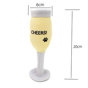 Pet <b>Toys</b> New Arrivals Eco-Friendly Champagne Bottle Glass Design Luxury Cartoon Stuffed Plush <b>Squeaky</b> Anxiety Relief <b>Toys</b> for - Product Image 4