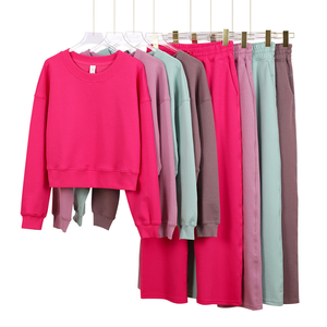 Completo Sportivo Casual da Donna per Fitness e Yoga, <span class=keywords><strong>Felpa</strong></span> a <span class=keywords><strong>Maniche</strong></span> Lunghe e Top in Tessuto Traspirante - Product Image 1