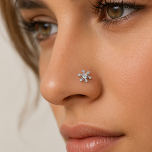 <span class=keywords><strong>Piercing</strong></span> Labret en Titane ASTM F136 Plaqué Or avec Flocon de Neige et Zircon Cubique, Filetage Interne 8mm, pour Hélix, Tragus, Lèvre, Nez - Product Image 4