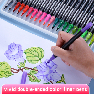 Stylos pinceaux à double pointe pour aquarelle |   12-120 couleurs, pointes fines de 0,4 mm et pointes pinceaux de 2 mm, inodores, non toxiques pour les livres de coloriage, l'art - Product Image 4