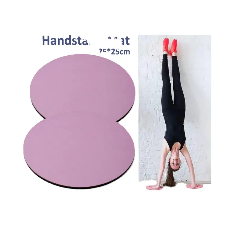 Z & M Yoga aksesuarları 25*25*0.5cm * 2 adet <span class=keywords><strong>doğal</strong></span> kauçuk yuvarlak mat Handstand Yoga mat