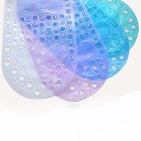 Tapis de bain antidérapant en PVC durable, ovale, 68*37cm, pour massage des pieds, utilisation en salle de bain