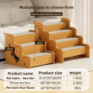 Escaleras para Mascotas de Madera Transpirable para Uso Doméstico, Escalera para Perros, Escalones para Subir a la Cama, Rampa, Taburete para Perros Mayores - Product Image 6