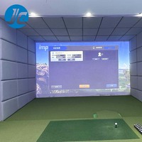 Simulateur de golf de projection de qualité commerciale avec capteur d'alcool, test de swing, intégration aux réseaux sociaux, écran OLED personnalisable